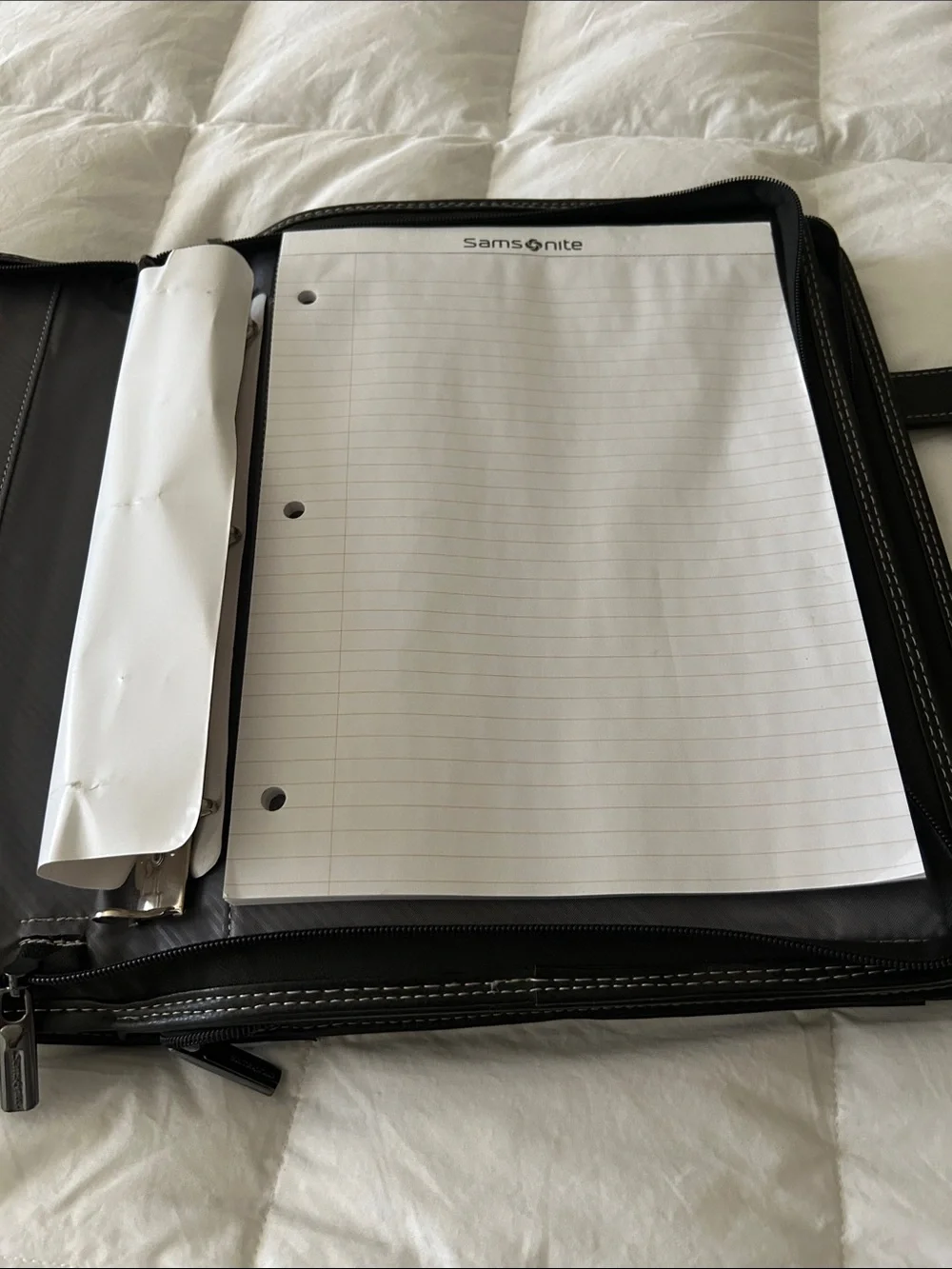 Men's Black samsonite padfolio with handles and strap